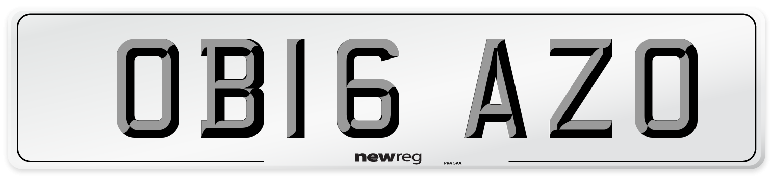OB16 AZO Number Plate from New Reg